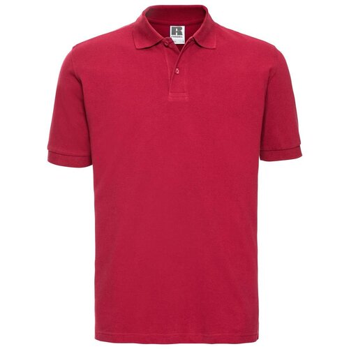 RUSSELL Men's Red Polo Shirt 100% Cotton Cene