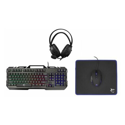 White Shark GC-4103 CHEYENNE 4u1 gejmerski komplet tastatura+optički miš+gejmerske slušalice+podloga za miš crni Slike