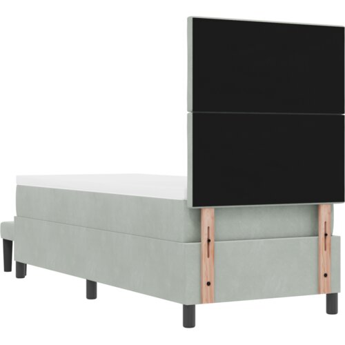 VidaXL Krevet s kutijom opruga s madracem &amp;amp; klupom svijetlosiva 80x200 cm bar&amp;scaron;un Slike