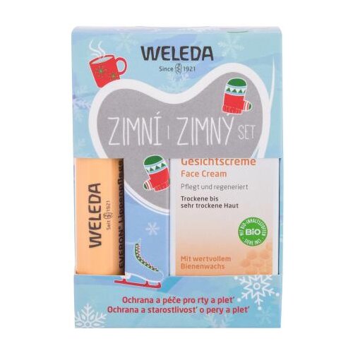 Weleda Coldcream Set krema Coldcream 30 ml + balzam za usne Everon Lip Balm 4,9 g za ženske Slike