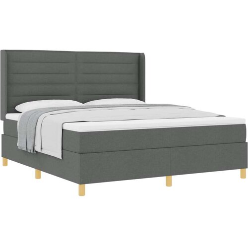 Box spring krevet Tamno siva 180 x 200 cm tkanina Slike