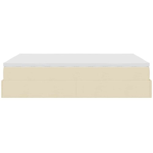  Otomanski krevet s madracem krem 140x190cm od tkanine Slike