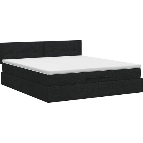 Podesivi krevet s madracem Crna 140 x 200 cm Tkanina Slike