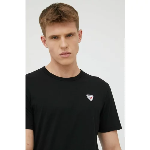 Rossignol Pamučna majica boja: crna, s aplikacijom