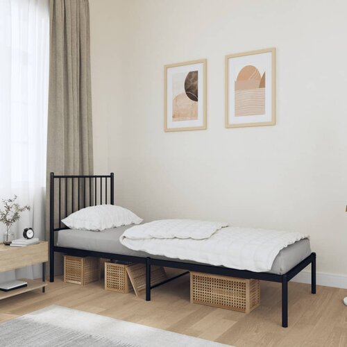The Living Store Kovinski posteljni okvir z vzglavjem črn 80x200 cm - Posteljni Okvir, (21528213) Slike