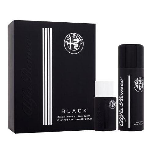 Alfa Romeo Black Set toaletna voda 15 ml + sprej za tijelo 150 ml za moške Cijene