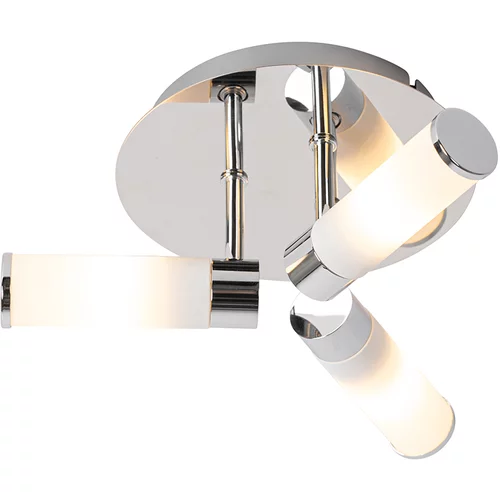 QAZQA Moderna kopalniška stropna svetilka krom 3-svetlobna IP44 - Bath