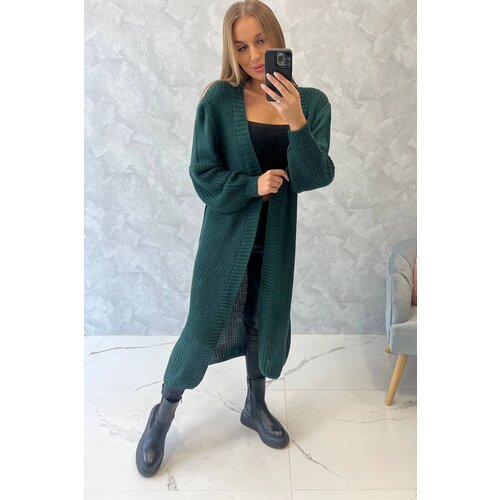 Kesi Long cardigan dark green Cene