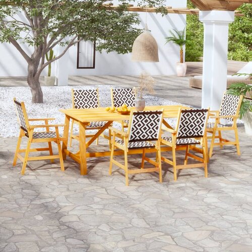 7-dijelni vrtni blagovaonski set od masivnog drva bagrema Cijene
