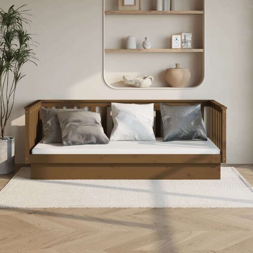  Dnevna postelja medeno rjava 100x200 cm trdna borovina, (20726925) Slike