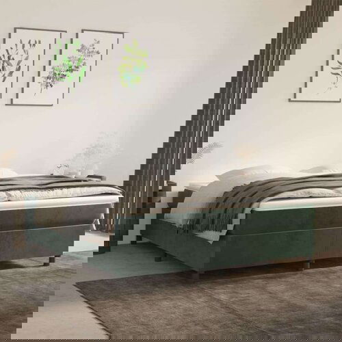  Za krevet s oprugama tamnozeleni 160x200 cm bar&amp;scaron;unasti Slike