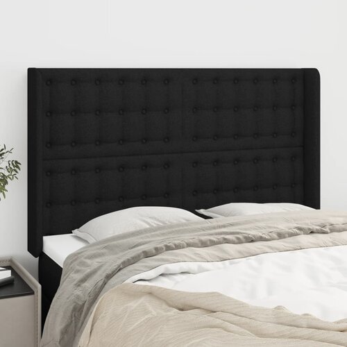  Uzglavlje s u&scaron;ima crno 147x16x118/128 cm od tkanine Cijene