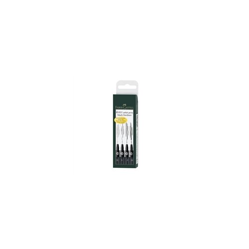 Faber-Castell Flomasteri Pitt 199, črni, (XS, S, F, B), 4 komada Cene