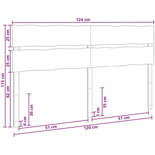  Uzglavlje s prirodnim rubom ROSTOCK Bijela 120 cm Slike