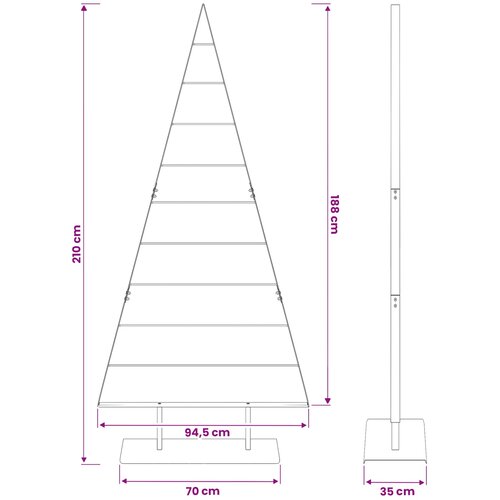  Metalna božićna jelka KUOPIO 210 cm Čelik Zlatno Slike
