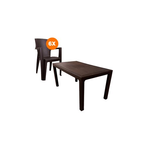  Ba&amp;scaron;tenski set AMELIA Rattan Lux sa stolom 150 cm, wenge Slike