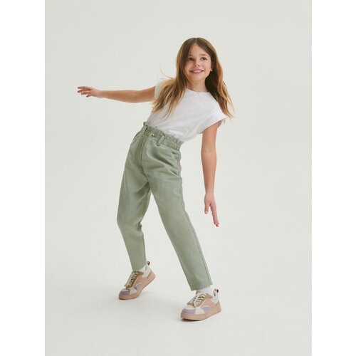 Reserved - Hlače classic denim baggy - Zelena Cene