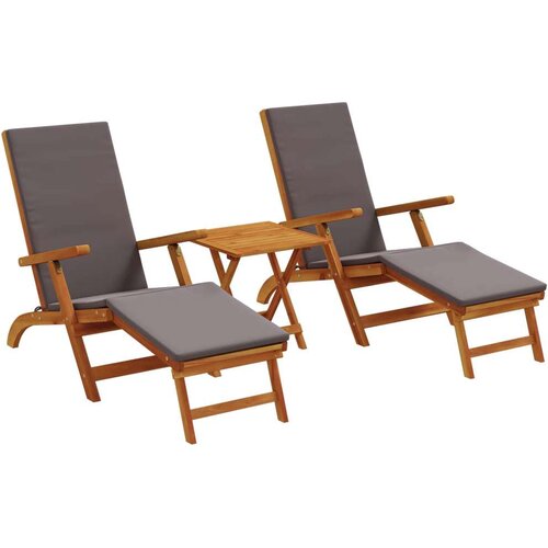  Ležaljka koja se može preklopiti i nagnuti 3 pcs Tamnosiva Slike
