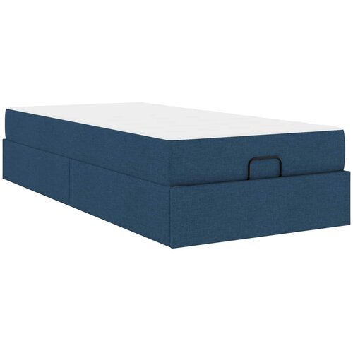  Okvir kreveta s madracem 2 kom. Plava tkanina 90 x 200 cm Slike