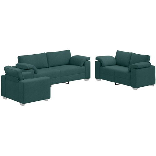 SOFA 3 pcs Tamnozelena 219 x 80 x 82 cm Platnasta tkanina Slike