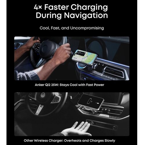 Anker Prime 25W MagGo bežični auto punjač, crni Slike