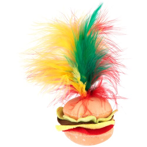 Zooplus Crinkle Burger s perjem igračka za mačke - 1 komad Slike