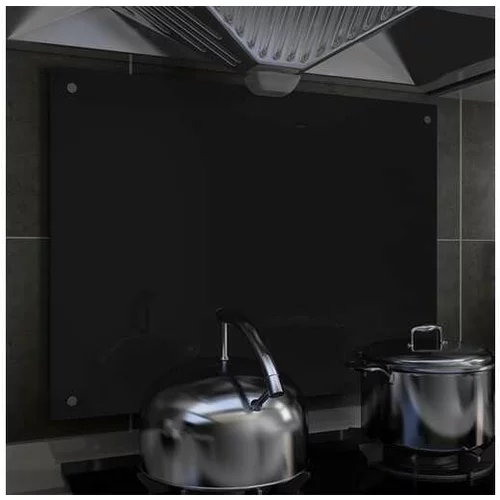  Kuhinjska zaščitna obloga črna 80x60 cm kaljeno steklo