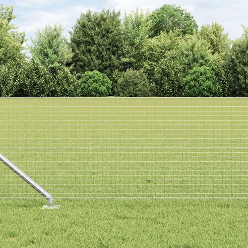 VidaXL Zavarena ograda s 13 &amp;scaron;iljastih stupova 0.8x25 m Pocinčani čelik Slike