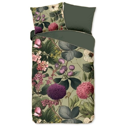 Descanso Kaki zelena posteljina za krevet za jednu osobu/za produženi krevet od pamučnog satena 140x220 cm Onaz &amp;ndash; Slike