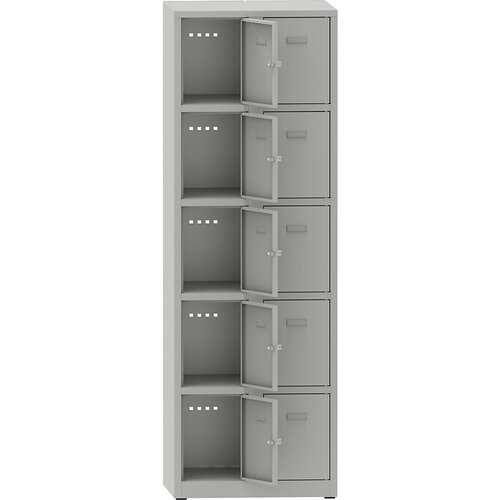  omara s predelki z zaklepanjem, vxšxg 1800 x 600 x 500 mm, 10 predelkov, svetlo sive barve Cene