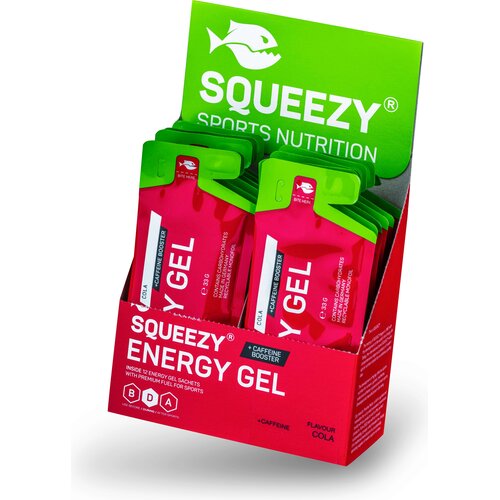 Squeezy Energy Gel + Caffeine Booster - Box, 12 x 33 g - Cola + kofein Slike