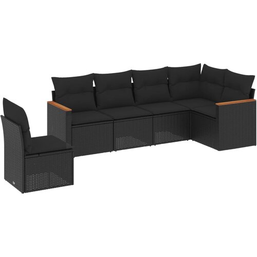 Maison Chic Seti vrtnega pohištva - Vrtna garnitura - Vrtni pohištvo set 6-delna z blazinami črna poli ratan, (21804754) Cene