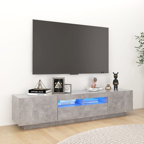 Furnova TV omarica z LED lučkami betonsko siva 180x35x40 cm, (21923468) Slike