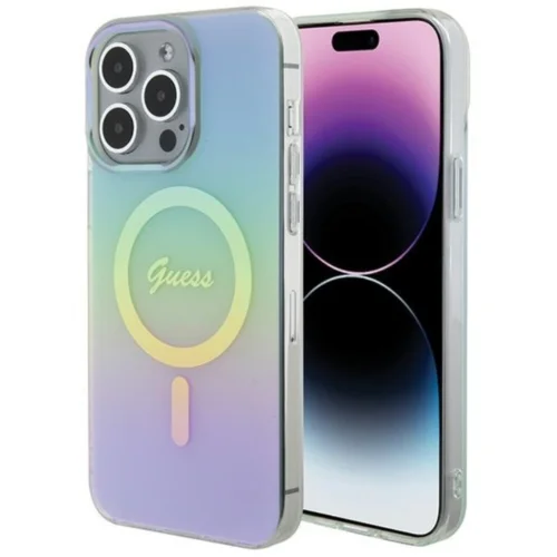  ORIGINALNA TORBICA GUESS IML IRIDESCENT MAGSAFE HARDCASE GUHMP15LHITSQ ZA IPHONE 15 PRO TIRKIZNA