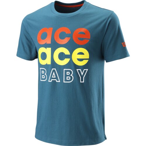 Wilson Pánské tričko Ace Ace Baby Tech Tee Blue Coral XL Slike