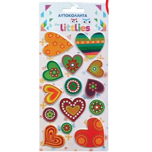 Luna The Littlies: Set naljepnica s 3D pufastim &scaron;arenim srcima na listu veličine 10x22 cm Cijene