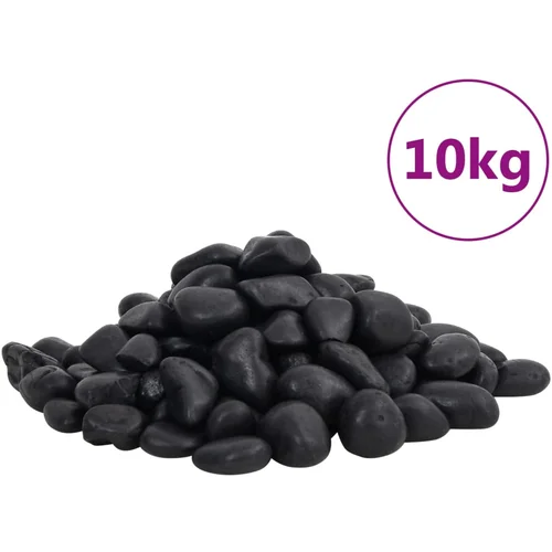 vidaXL Polirani kamenčići 10 kg crni 2 - 5 cm