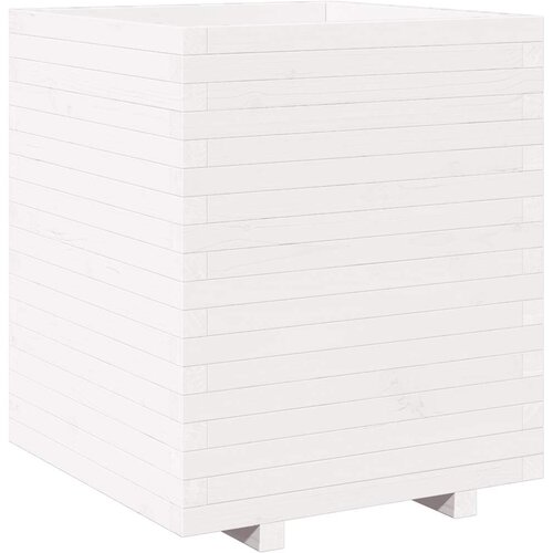  Vrtna sadilica bijela 60x60x72,5 cm od masivne borovine Slike