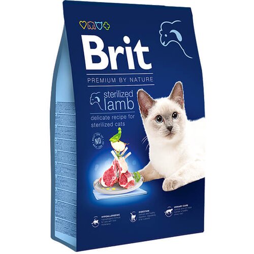 Brit Premium by Nature Cat Sterilized Lamb - hrana sa jagnjetinom za sterilisane mačke sa osetljivim varenjem (1,5kg, 8kg) 8kg Cene