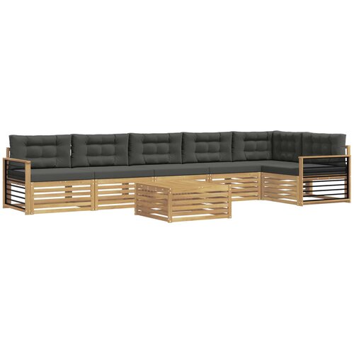 vidaXL Zunanja garnitura za sedenje z blazino 7 pcs Bela in antracit, (5000270800) Cene