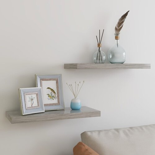  Plutajuće zidne police 2 kom boja betona 60 x 23,5 x 3,8 cm MDF Cijene