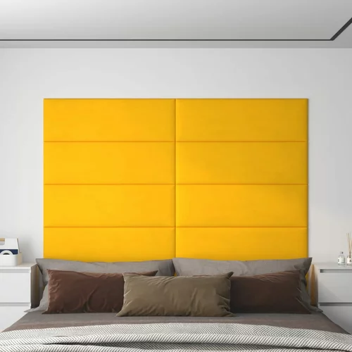  Zidne ploče 12 kom žute 90 x 30 cm baršunaste 3,24 m²