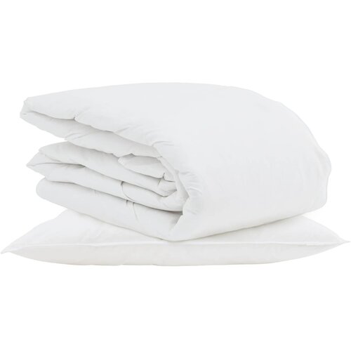 vidaXL Poletna odeja z blazino 2 pcs Bela Perje, (5000148422) Cene