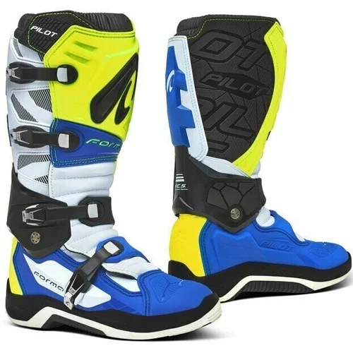 Forma Boots Pilot Yellow Fluo/White/Blue 45 Motociklističke čizme