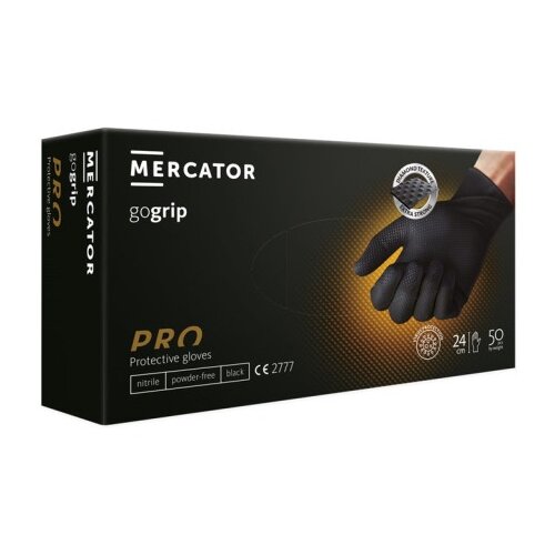 MERCATOR Jednokratne rukavice MERCATOR GOGRIP PRO crne bez pudera Cene