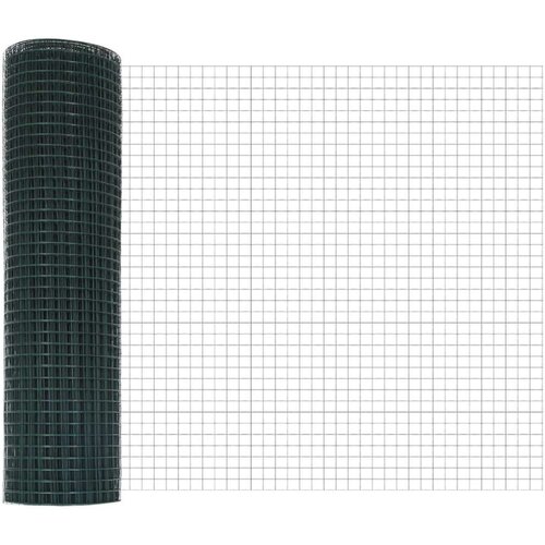 vidaXL Varjena žična ograja s 13 podložnimi stebri Zelena 0.6x25 m Jeklo Cene