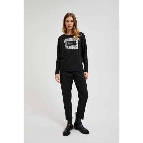 Moodo Women&amp;#039;s trousers with gathering - black Slike