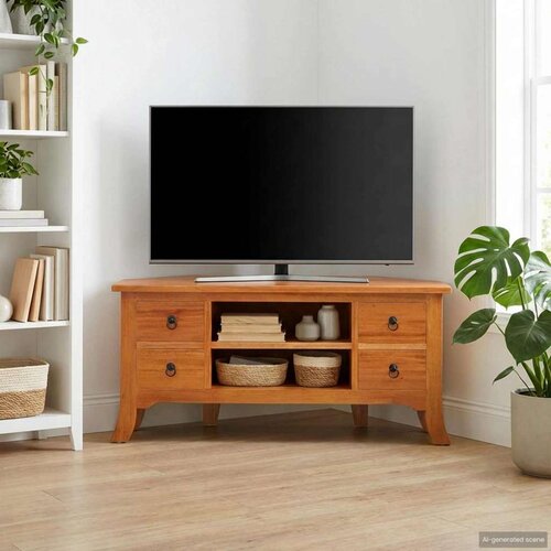 TV omarica Naravna 100 x 40,5 x 46 cm Masivni mahagonijev les, (5000232348) Cene