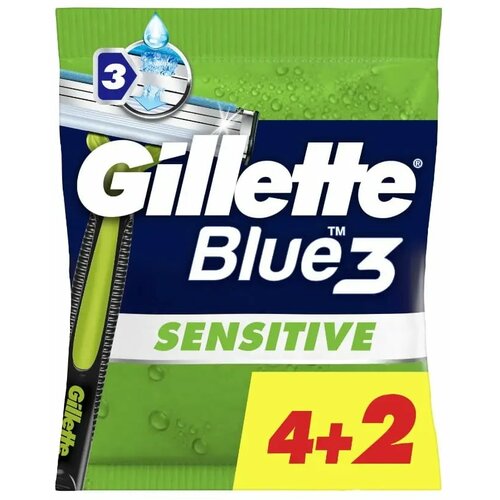Gillette blue 3 sensitive brijač za jednokratnu ulogu, 6 komada Slike