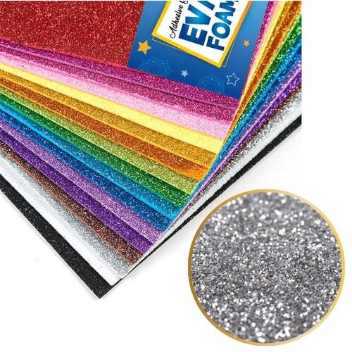  Samolepljiva  glitter eva pena siva 10/1 milla Cene